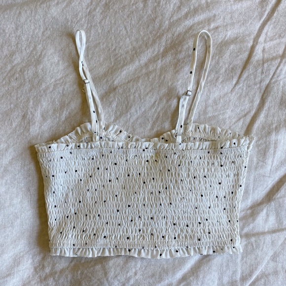 ruched polka dot crop top - Picture 3 of 4